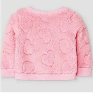 Cat & Jack Pink Heart Embossed Sparkle Sweatshirt Size 18M